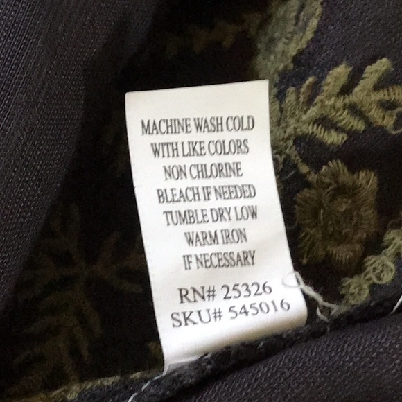 WORLD MARKET SIZE Small Medium Pants Black Velour Wide Leg Embroider SKU# 545016 - Picture 12 of 13